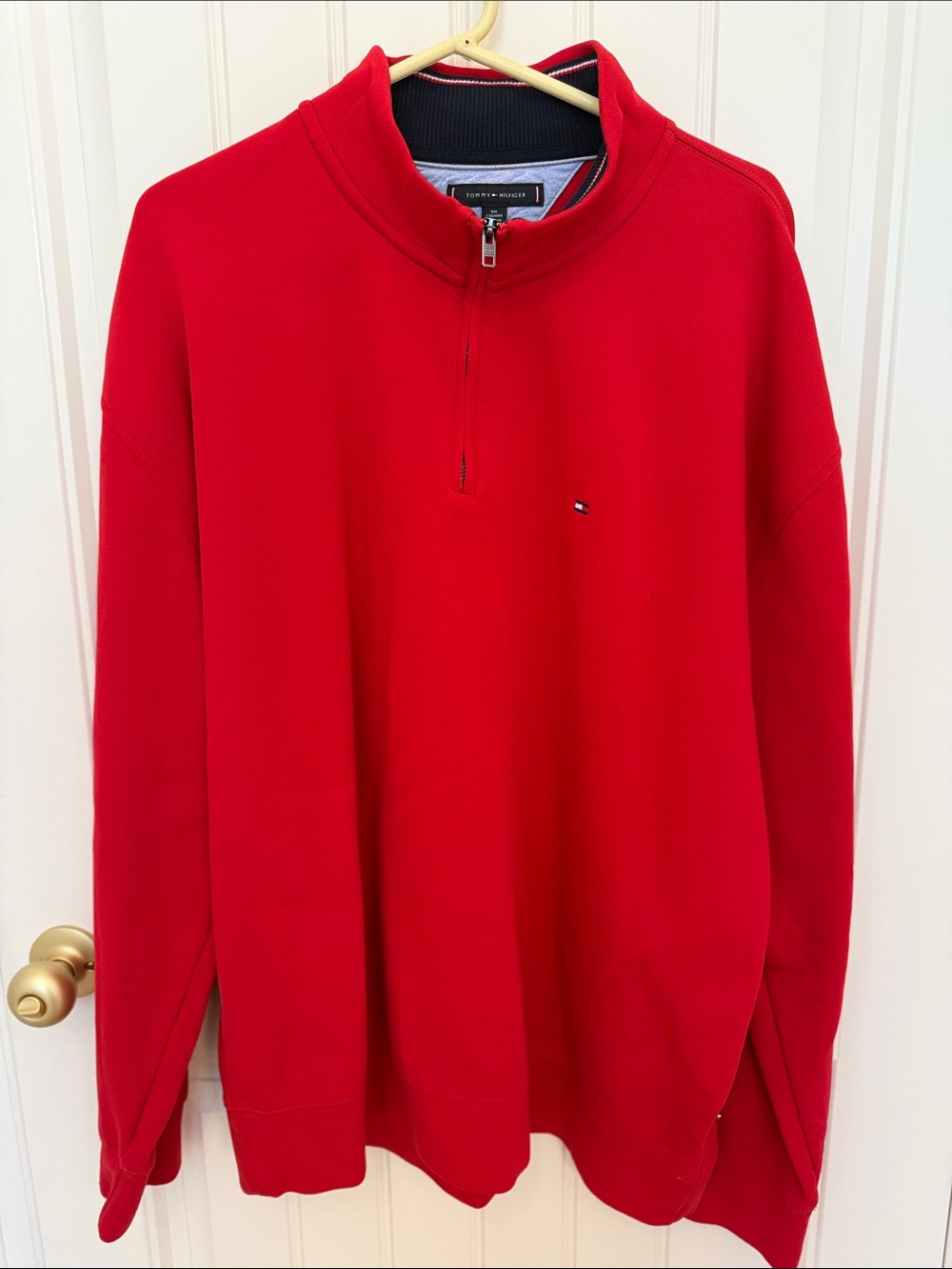 Tommy Hilfiger Men's Bright Red Half-Zip Pullover
